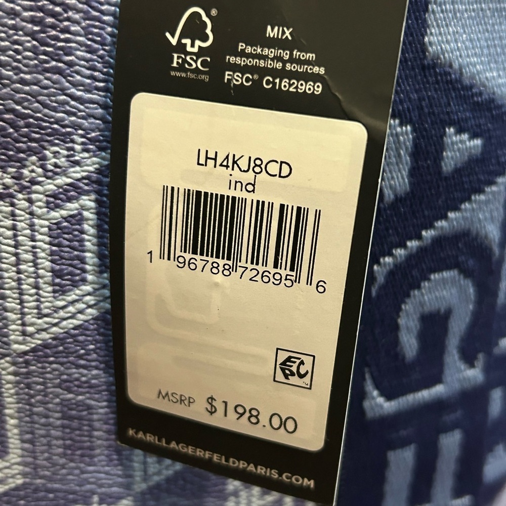 NWT KARL LAGERFELD Paris Backpack Indigo One Size - Picture 6 of 15